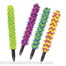 Rhode Island Novelty Dozen Assorted Colors & Designs Porcupine Spiky Pens 5.5